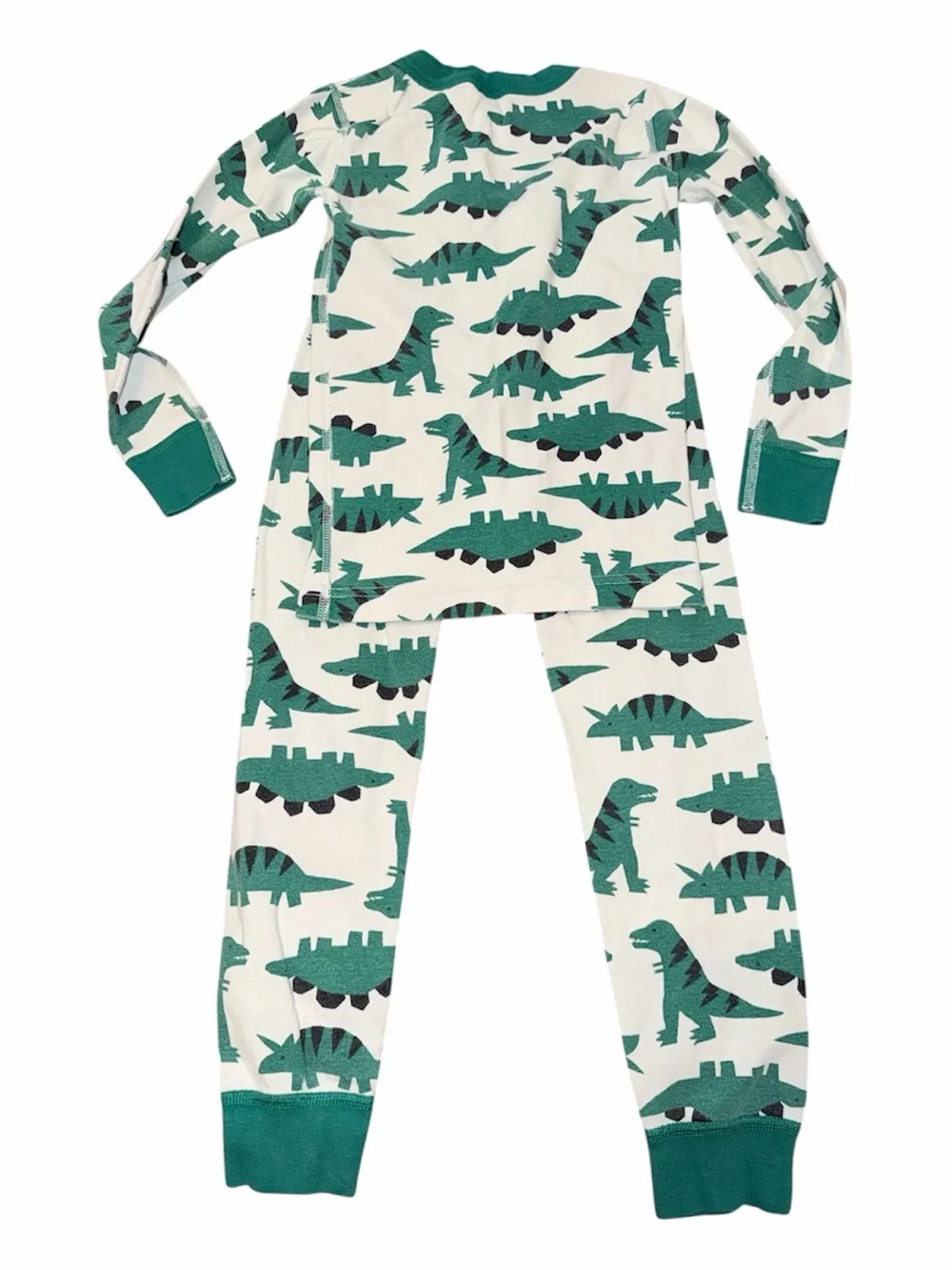 Hanna Andersson Green Dinosaur Print Pajama long-sleeve Set